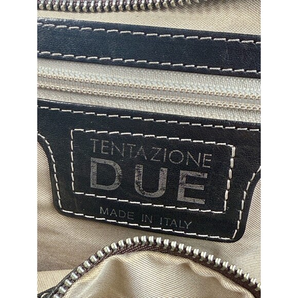 TENTAZIONE DUE Italian Brown Genuine Leather Shoulder Bag Purse Handbag Italy - Picture 3 of 16